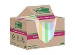 Post-it® Haftnotizen Super Sticky Recycling Notes RSS12COL, B 76 x T 76 mm, PEFC®-Papier, farbig, 12 Blöcke, 70 Blatt/Block
