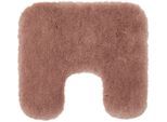 Badematte GÖZZE "»DELUXE«", beige (sand), WC-Vorlegermit Ausschnitt, 1 Stk., Polyester, Badematten, Badematte, mit extra hohem Flor