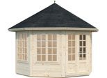 Gartenhaus PALMAKO "Pavillon Veronica", beige (naturbelassen), Fußboden im Gartenhaus, ohne Dacheindeckung, Massivholz, Gartenhäuser, Gartenhaus, naturbelassen