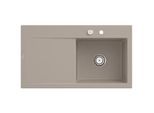Villeroy und Boch Subway Style 50 Einbauspüle 335102AM rechts, mit Ablaufgarnitur, Excenterbetätigung, 900 x 510 mm, almond CeramicPlus