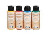 buttinette Stoffmalfarben bügelfrei "Grundfarben", 4x 120 ml