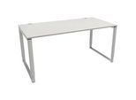 Schäfer Shop Genius Schreibtisch Modena Flex, höheneinstellbar, Rechteckform, Bügelfuss, Breite 1600 mm, lichtgrau