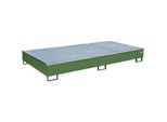 Bauer Regalwanne RW-GR 2700-2 PE, mit PE-Einsatz, mit Gitterrost, L 2665 x B 1315 x H 305 mm, resedagrün RAL 6011