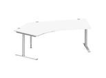 Schäfer Shop Genius Winkelschreibtisch MODENA FLEX 135°, Ansatz links, C-Fuss-Rundrohr, B 2165 mm, weiss