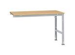 Manuflex Ansatztisch UNIVERSAL Standard, Tischplatte Multiplex, 1500x1000, alusilber