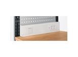Energieleiste für AST31 Tischaufbau mit H 1615 mm, anschlussfertig, 2 x Steckdosen, 1 x Schalter, B 630 x T 60 x H 100 mm, Kunststoff, lichtgrau