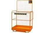 Arbeitskorb Bauer Typ SIKO-G, entspricht DGUV 208-031, bis 2 Personen & bis 300 kg, Standfläche 740 x 1140 mm, Werkzeugablage & Einfahrtaschen, Stahl