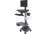 Mobiler Arbeitsplatz Ergotron StyleView® SV42-8302-2, Monitorgelenk für 1 Display bis 24", Arbeitsfläche, Tastatur-/Mausablage, integrierte Stromversorgung
