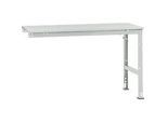 Manuflex Ansatztisch UNIVERSAL Standard, 1500 x 800 mm, Melamin lichtgrau, lichtgrau