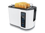 Arendo Toaster Wärmeisoliertes Doppelwandgehäuse, Display mit Restzeitanzeige, 2 kurze Schlitze, für 2 Scheiben, 800 W, Touchpanel, Brötchenaufsatz, 7 Bräunungsgrade, Brotscheibenzentrierung