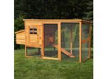 MyAnimal Hühnerstall für 4 Hühner MH-04 mit Eiablage, wasserabweisendes Dach, schutzimprägniert (Braun)