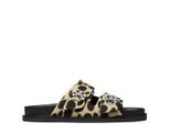 Tory Burch Sandalen - Slider Sandals With Leopadrata Pattern - Gr. 8_5 - in Schwarz - für Damen