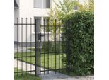 vidaXL Zauntor Einzelflügel mit Speerspitzen Stahl 1 x 1,5 m Schwarz