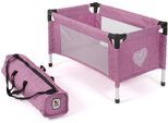 Puppenbett CHIC2000 "Puppen-Reisebett", rosa (jeans pink), Puppenmöbel, KinderB:31cm H:32cm T:54cm, Stahl, Stoff, mit Stoff-Tragetasche, B:31cm H:32cm T:54cm