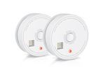 Brandson 2x Rauchmelder (Wechselbare Batterie, wiederverwendbar, Batteriewarnung, TÜV geprüft)