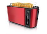 Arendo Toaster 4-Scheiben, Wärmeisoliertes Doppelwandgehäuse, Display Restzeitanzeige 2 lange Schlitze, für 4 Scheiben, 1500 W, Langschlitz