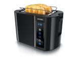 Arendo Toaster, Edelstahl, mit Brötchenaufsatz, Display & Touch, wärmeisoliert, verschiedene Schlitze