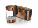 Arendo Frühstücksset 2 teilig, Wasserkocher, Toaster, Kupfer