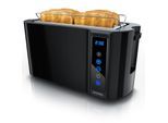Arendo Toaster, Edelstahl, mit Brötchenaufsatz, Display & Touch, wärmeisoliert, verschiedene Schlitze