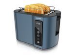Arendo Toaster Wärmeisoliertes Doppelwandgehäuse, Display mit Restzeitanzeige, 2 kurze Schlitze, für 2 Scheiben, 800 W, Touchpanel, Brötchenaufsatz, 7 Bräunungsgrade, Brotscheibenzentrierung