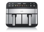 Arendo HeiBluftfritteuse XXL Doppelkammer Airfryer SL, Dual Zone, Backofen, Dérrautomat, 2400 W, mit Zubehér, Touchscreen, 3D Umluftsystem, fettarmes gesundes Kochen