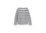 TOM TAILOR Damen Strickpullover aus Baumwolle, blau, Gestreift, Gr. S
