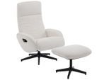 Xora Relaxsesselset, Schwarz, Beige, Metall, Textil, 77x107x75 cm, Liegefunktion, Relaxfunktion, Wohnzimmer, Sessel, Relaxsessel