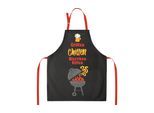 Grillschürze SHEEPWORLD "Grillen, Chillen, Bierchen killen", schwarz, B:70cm L:87cm, Baumwolle, Schürzen, Grillschürze