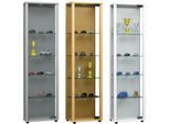 VCM Glasvitrine stehend Vitrine Glas mit ESG-Sicherheitsglas Maße ca. H. 115 x B. 33 x T. 18 cm Standvitrine Glas Modern und platzsparend Glas Vitrinenschrank – Edana Mini