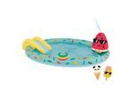 Happy People 77463 - Planschbecken - Spielcenter Eis mit Rutsche und Sprinkler