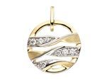 Runder Anhänger JOBO, gold (gelbgold 333), Schmuckanhänger, Damen, Gelbgold 333, rund 333 Gold bicolor mit 7 Zirkonia
