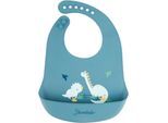 Lätzchen STERNTALER "Silikonlätzchen Dino Rexi", Baby, blau (mittelblau), Silikon, Lätzchen