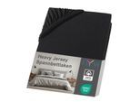 NYVI Spannbettlaken DreamScience Heavy Jersey - Spannbetttuch, Formstabil, 160g/m², Rundum-Gummizug, Bügelfrei Farbe:schwarz;Größe:180 - 200x220 + 40 cm Boxspringbett