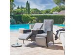 Ambia Garden Balkonset, Grau, Metall, Kunststoff, 141x59x109 cm, Rückenlehne mehrfach verstellbar, geeignet für Balkon, Balkonmöbel, Balkonmöbel-Sets