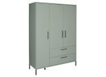 Jimmylee Babykleiderschrank Mia, Grün, Holzwerkstoff, 6 Fächer, 3 Schublade(n) Schubladen, 139x195x51 cm, DIN EN ISO 9001, Beimöbel erhältlich, individuell planbar, Babymöbel, Babykleiderschrank