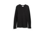 TOM TAILOR DENIM Herren Relaxed Fit Strickpullover, schwarz, Uni, Gr. M