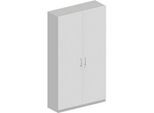 Schäfer Shop Genius Garderobenschrank TETRIS SOLID, 6 Ordnerhöhen, 1 Fachboden, Kleiderstange, abschliessbar, B 1200 x T 412 x H 2143 mm, weissalu/weiss
