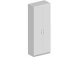 Schäfer Shop Genius Garderobenschrank TETRIS SOLID, 6 Ordnerhöhen, 1 Fachboden, Kleiderstange, abschliessbar, B 800 x T 412 x H 2143 mm, weissalu/weiss