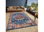 Teppich HANSE HOME "Maderno", blau, B:200cm H:8mm L:280cm, Jute, Polyester, Polypropylen (PP), Teppiche, Teppich, Läufer, Orientalisch, Kurzflor, Wohnzimmer, Schlafzimmer, Esszimmer