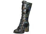 Schnürstiefel LAURA VITA "LAURA VITA Stiefel Leder/Textil", Damen, Gr. 37, blau, Leder, Textil, Schuhe Schnürstiefel