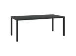 vidaXL Gartentisch Schwarz 185x90x74 cm Aluminium und WPC