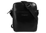 Umhängetasche BUGATTI "ROMANO", Mädchen, Gr. B/H/T: 17cm x 22cm x 5cm onesize, schwarz, Leder, leicht glänzend, unifarben, Taschen Umhängetasche, echt Leder