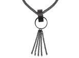 Lange Kette FIRETTI "Schmuck Geschenk Rough Rings Y-Kette", schwarz (gunfarben), Halsketten, Damen, Metall, L: 63