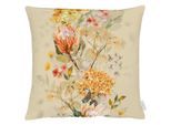 Dekokissen APELT "3402", orange (beige, orange, geblümt), B:48cm H:5cm L:48cm, Baumwolle, Polyester, Dekokissen_Sitzkissen_Kissenhüllen