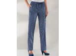 Schlupfhose CLASSIC BASICS, Damen, Gr. 24, Kurzgrößen, blau (marine, millefleurs), 100% Polyester, gemustert, mehrfarbig, lang, Hosen Schlupfhose