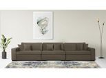3-Sitzer HOME AFFAIRE "Skara", grau (taupe), B:310cm H:86cm T:100cm, 100% Polyester, Sofas, Lounge-Sofa mit Federkernpolsterung, in vielen Bezugsvarianten