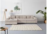 Ottomane HOME AFFAIRE "Skara L-Form", beige (natur), B:310cm H:86cm T:100cm, 100% Polyester, Sofas, Ottomane, Lounge-Sofa mit Federkernpolsterung, in vielen Bezugsvarianten