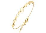 Armband JOBO "Plättchen", gold (goldfarben), Armbänder, Damen, 19cm, Silber 925 (Sterlingsilber), Armband, 925 Silber vergoldet