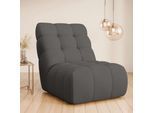 Sessel HOME AFFAIRE "AURELIAN, Love Seat XXL, Lese-Sessel, Big-Sessel", grau (dunkelgrau), B:88,5cm H:95,5cm T:130cm, 100% Polyester, Sessel, Sessel, mit Wellenunterfederung, Velours, Struktur fein, Struktur grob