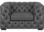 Chesterfield-Sessel HOME AFFAIRE "Kalina Sessel", grau (dunkelgrau), B:110cm H:67cm T:98cm, Sessel, mit klassischer Chesterfield-Knopfheftung, sehr hochwertige Qualität